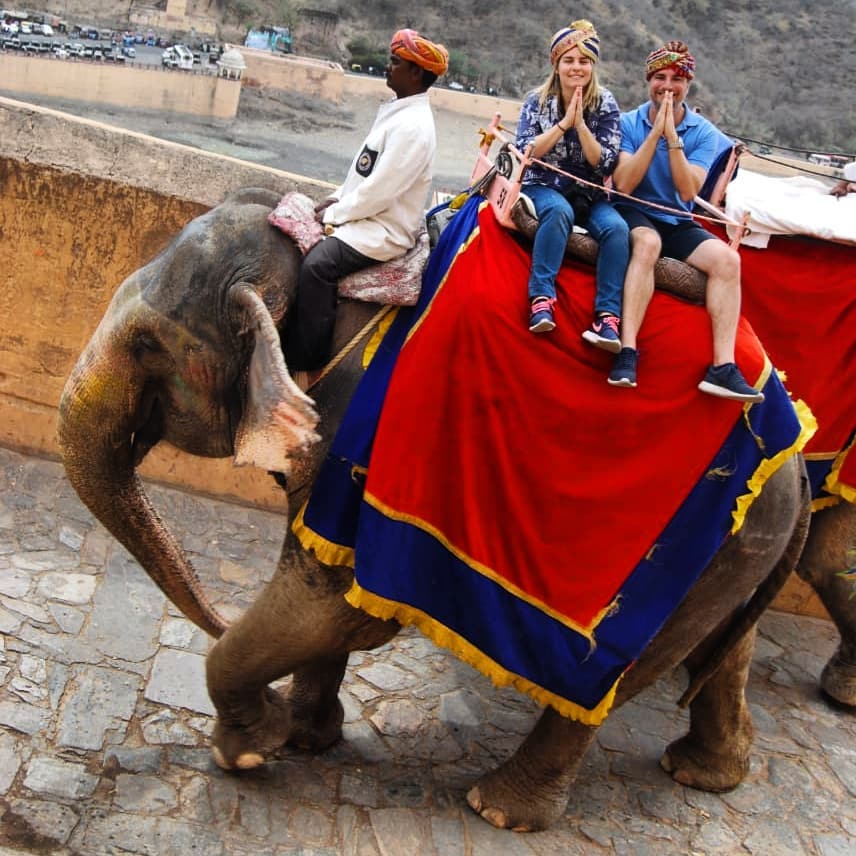 elephant ride at amber fort